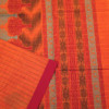 PURE COTTON SAREES - Bright Orange with Rani Pink