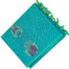 PURE COTTON SAREES - Peacock Blue with Multicolour Floral