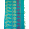 PURE COTTON SAREES - Peacock Blue with Multicolour Floral