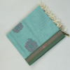 PURE COTTON SAREE - Sea Green with Dusty Mauve & Olive Green