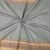 CHETTINAD COTTON SAREES  - Charcoal Grey with Black, Antique Gold & Magenta Pink