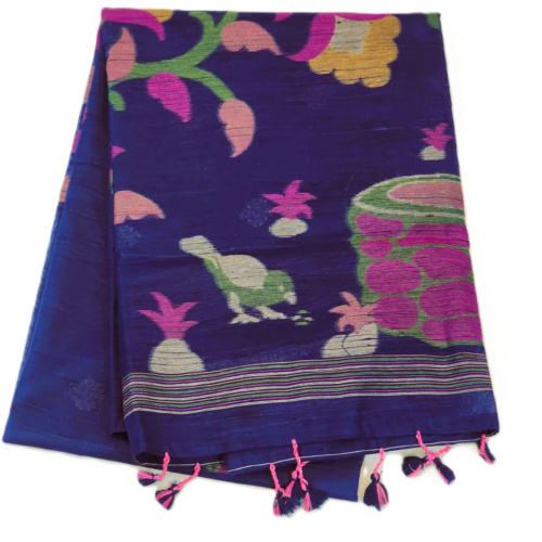 PURE COTTON SAREE - Deep Royal Purple