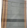 CHETTINAD COTTON SAREES  - Charcoal Grey with Black, Antique Gold & Magenta Pink