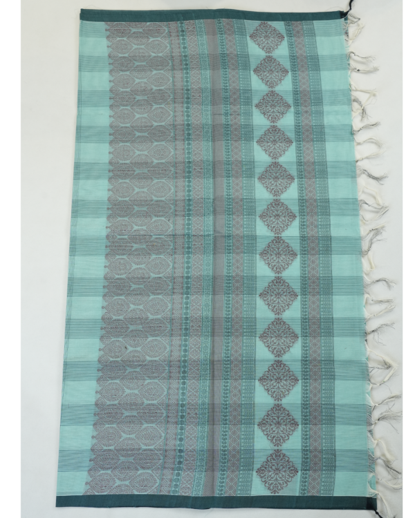 PURE COTTON SAREE - Pastel Aqua Blue