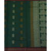 PURE COTTON SAREE - Deep Bottle Green with Wine Maroon