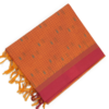 PURE COTTON SAREE - Burnt Orange with Rani Pink & Teal Green