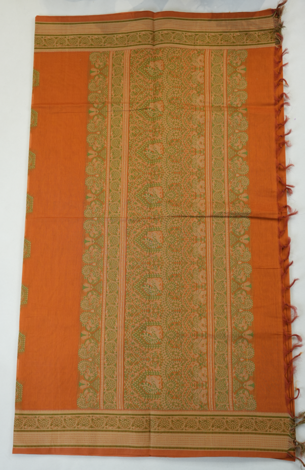 PURE COTTON SAREES - Rust Orange