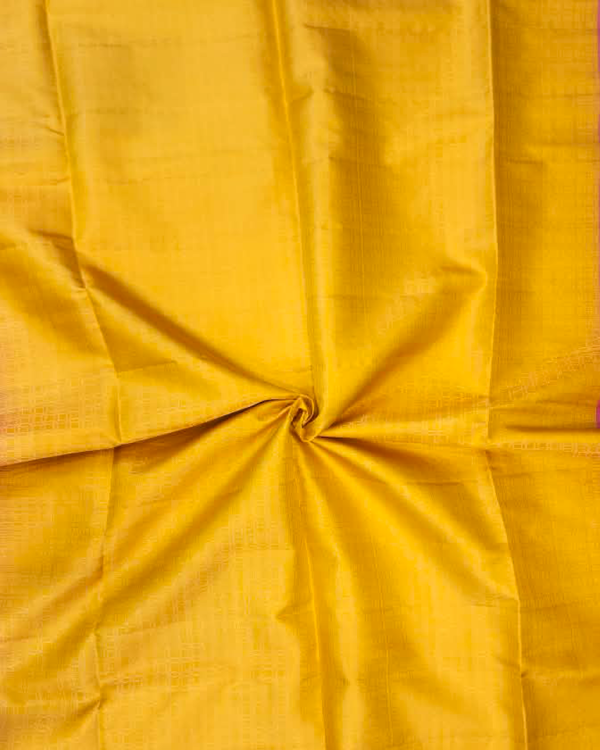 6 SOFT SILK SAREES - Mustard Yellow with Rani Pink