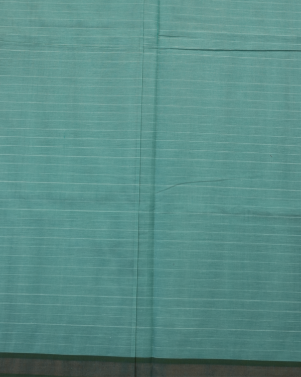 PURE COTTON SAREE - Sea Green with Dusty Mauve & Olive Green
