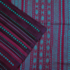 65 PURE COTTON SAREE - Wine Purple with Turquoise Blue & Magenta
