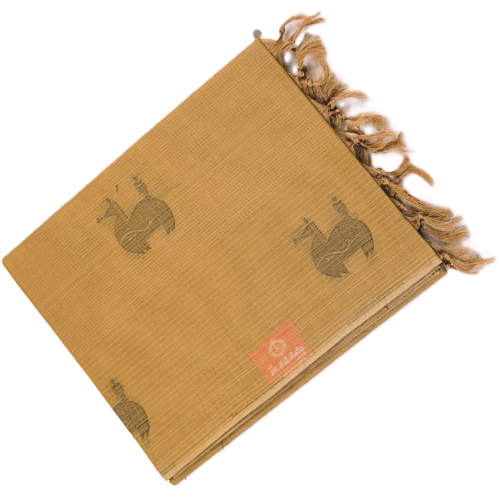 PURE COTTON SAREE - Mustard Sandalwood