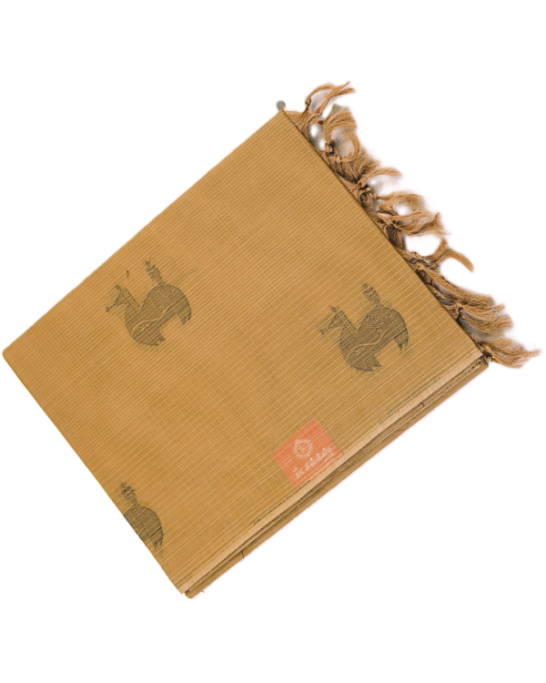 67 PURE COTTON SAREE - Mustard Sandalwood
