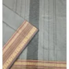 CHETTINAD COTTON SAREES  - Charcoal Grey with Black, Antique Gold & Magenta Pink