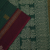 PURE COTTON SAREE - Deep Bottle Green with Wine Maroon