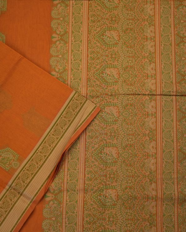 PURE COTTON SAREES - Rust Orange