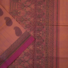 PURE COTTON SAREES - Dusty Orange with Magenta & Black