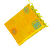 PURE COTTON SAREE - Bright Turmeric Yellow with Turquoise Blue & Orange