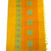 PURE COTTON SAREE - Bright Turmeric Yellow with Turquoise Blue & Orange