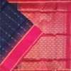 SOFT SILK SAREE - Magenta Pink with Navy Blue Contrast