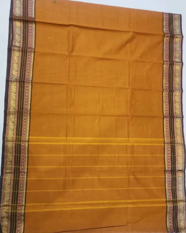 CHETTINAD COTTON SAREES  - Mustard Orange