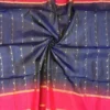 SOFT SILK SAREE - Magenta Pink with Navy Blue Contrast