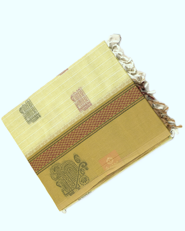 PURE COTTON SAREE - Pastel Yellow