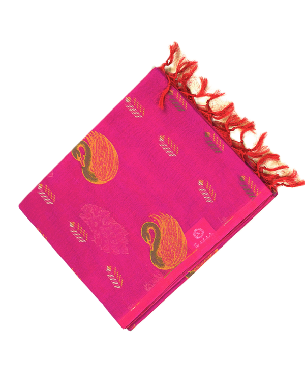 PURE COTTON SAREES - Rani Pink