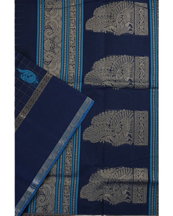 PURE COTTON SAREES - Deep Midnight Blue