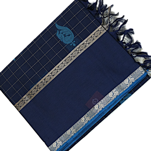 C07 PURE COTTON SAREES - Deep Midnight Blue