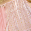 NETTED KOTA SAREES - Pink with Silver Zari Border
