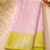 NETTED KOTA SAREES - Baby Pink with Lime Green