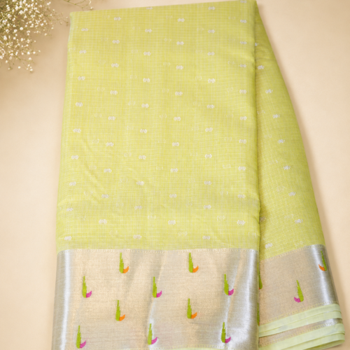 ChatGPT Image Sep 1, 2026, 01_04_56 PM NETTED KOTA SAREES - Lime Green