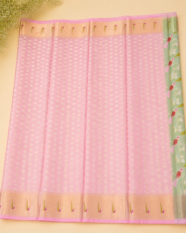NETTED KOTA SAREES - Pastel Mint Green