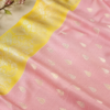 NETTED KOTA SAREES - Baby Pink with Lime Green
