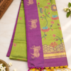 ChatGPT Image Sep 8, 2026, 02_56_12 PM Pichwai Semi Silk - Lime Green & Purple Pichwai Semi Silk Saree