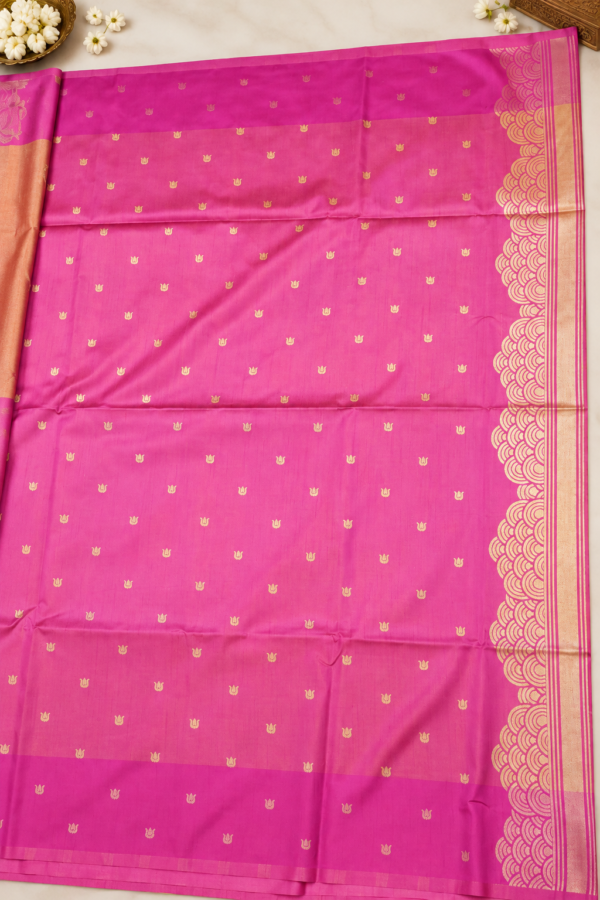 Pichwai Semi Silk - Peach Pink