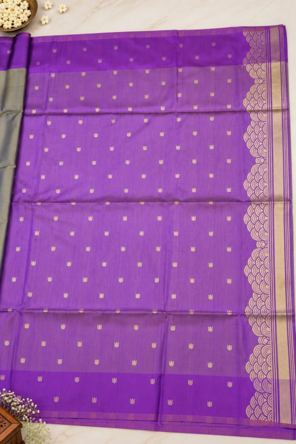 ChatGPT Image Sep 8, 2026, 05_34_42 PM Pichwai Semi Silk - Rama Green & Royal Purple