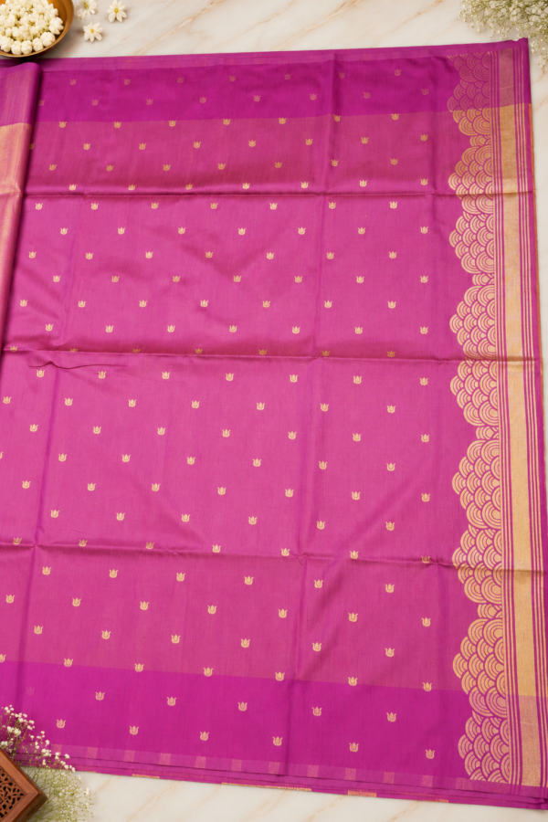 ChatGPT Image Sep 8, 2026, 05_48_28 PM Pichwai Semi Silk - Golden Brown & Magenta