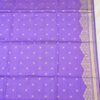 Pichwai Semi Silk - Bluish-Gray & Royal Purple