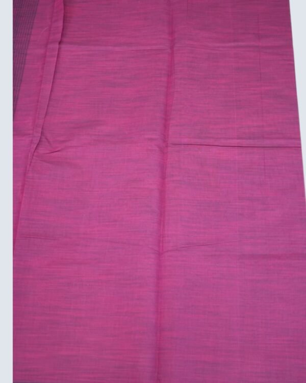 DDDD4 (1) PURE COTTON SAREE - Magenta Pink with Deep Navy Blue