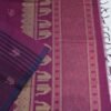 DDDD4 PURE COTTON SAREE - Magenta Pink with Deep Navy Blue