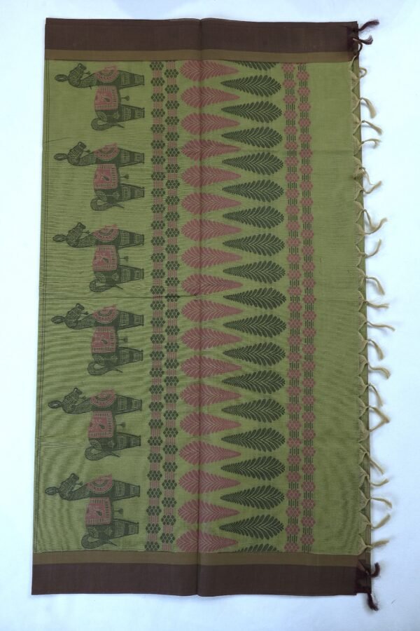 _DSC7634 PURE COTTON SAREES - Olive Green