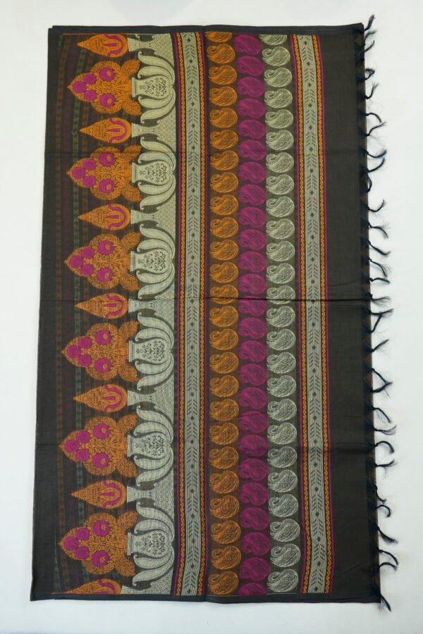 _DSC7690 PURE COTTON SAREE - CHARCOAL BROWN
