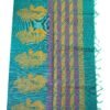 PURE COTTON SAREES - Teal Green with Multicolour Woven Accents
