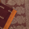 T10 PURE COTTON SAREE - Deep Wine Maroon with Burnt Orange & Antique Gold