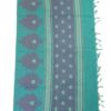 PURE COTTON SAREE - Turquoise Teal with Royal Blue & Lavender Purple