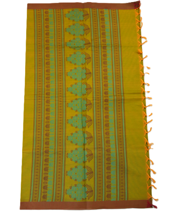 PURE COTTON SAREE - Mustard Yellow