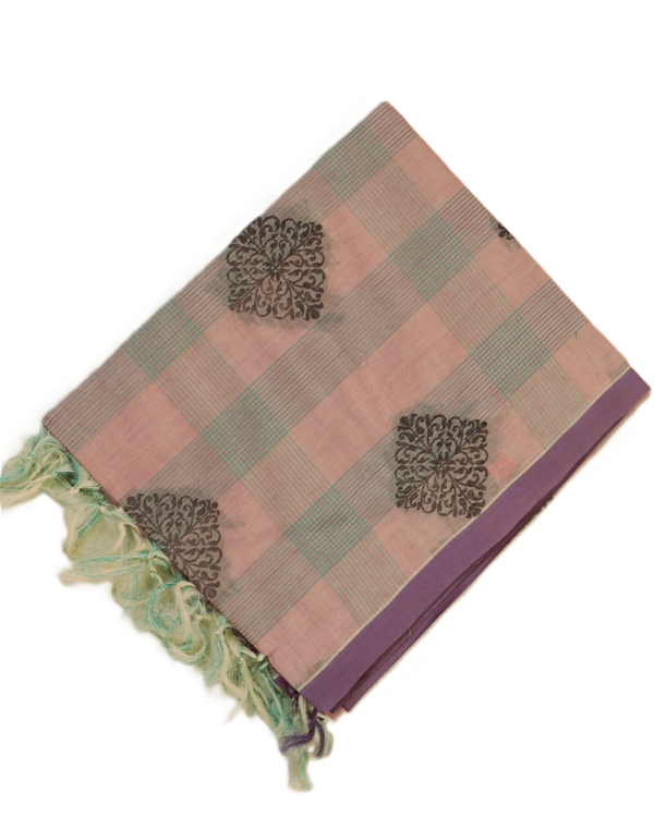 PURE COTTON SAREE - Dusty Peach