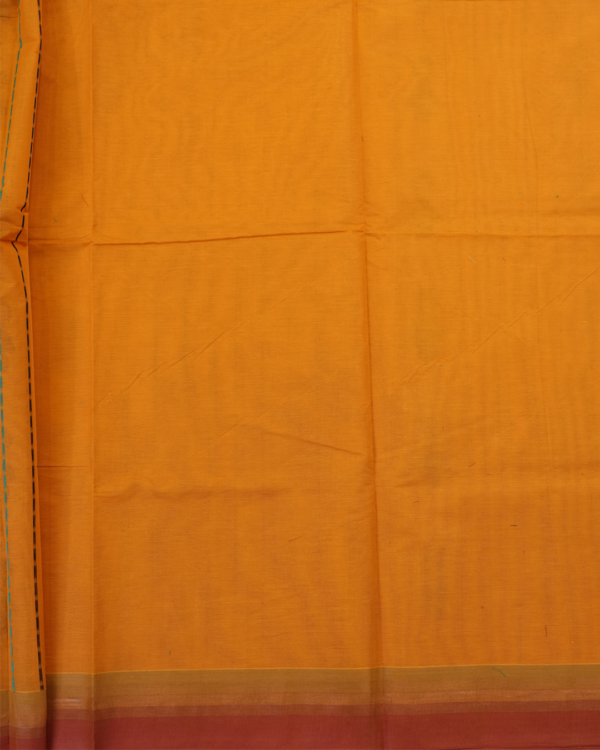 T20 PURE COTTON SAREE - Mustard Orange