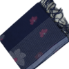 PURE COTTON SAREE - Midnight Navy Blue with Steel Grey & Magenta Pink